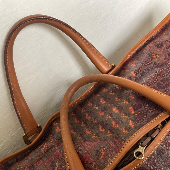 Suitcase Large Soft Sided Coated Canvas Top Handle Bag Packable Paisley Floral - Picture 5 of 16